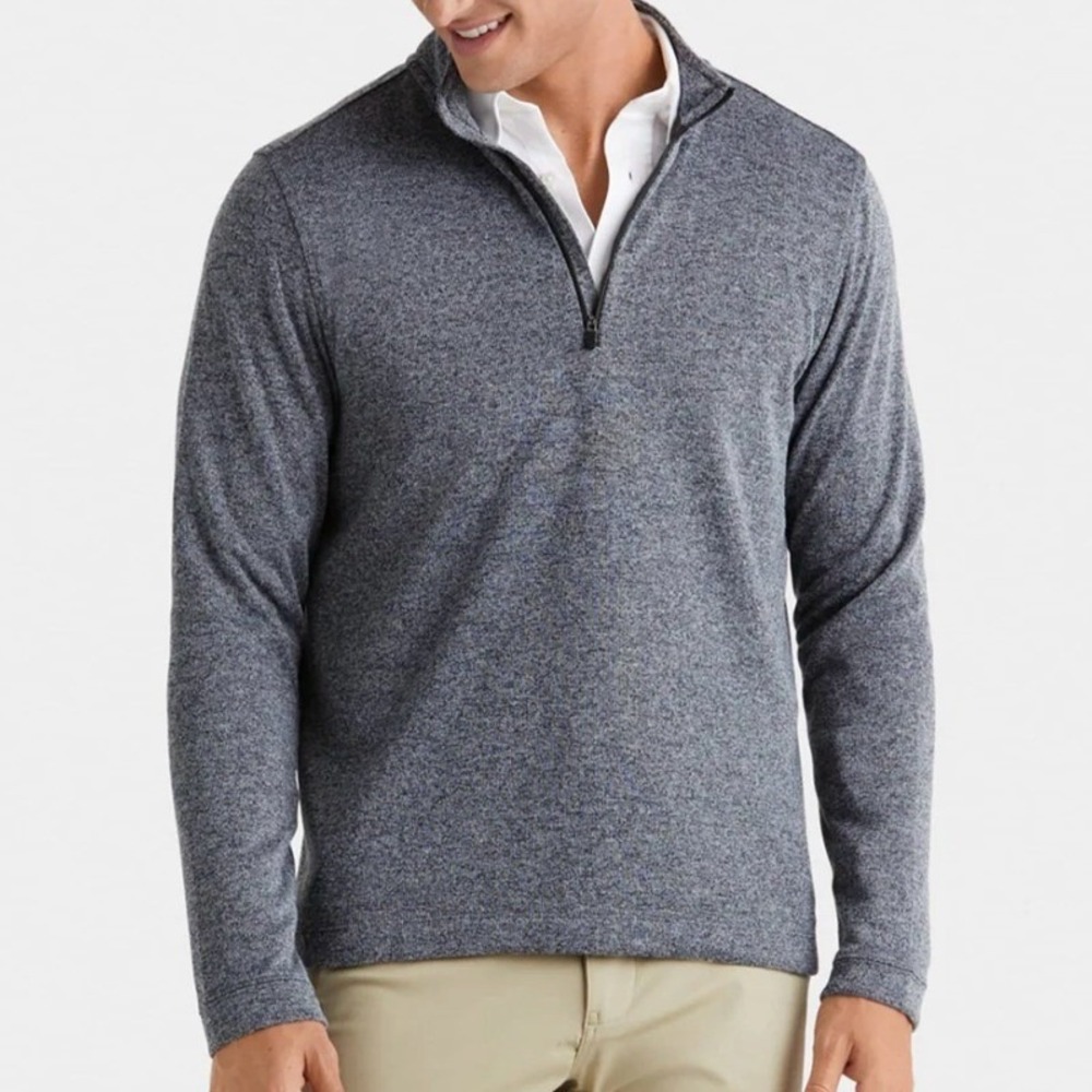 RHONE‎ Mens Commuter Quarter 4 Zip Pullover Sweatshirt Gray Heathered Size L